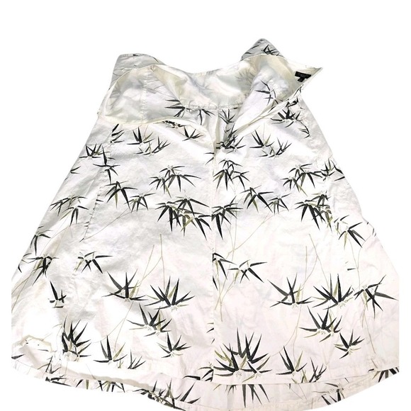 Talbots Womens Sleeveless Tunic Blouse Size 12 Bamboo Print Boho‎ Shirt Dressy - Picture 4 of 7